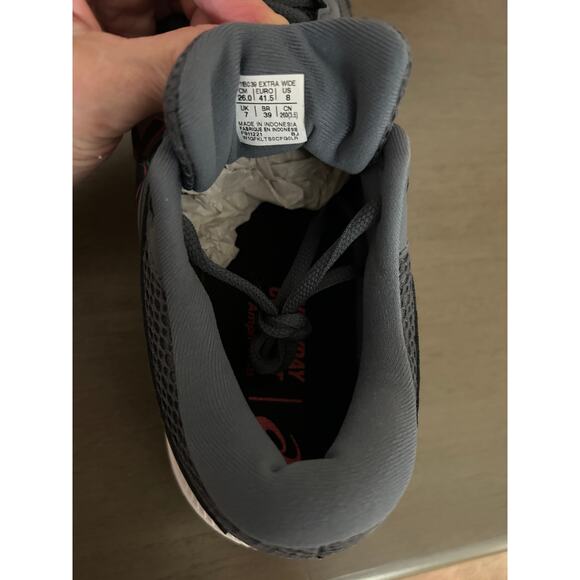 ASICS Gel Contend 7 Running Sneakers Grey Red Extra Wide - W Sz 9.5 / Mens 8 - Picture 8 of 10